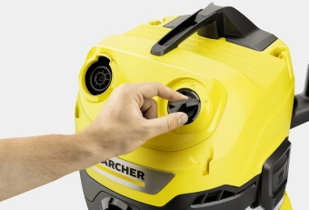 Строительный пылесос Karcher WD 4 S V-20/5/22 1000Вт (уборка: сухая/сбор воды) желтый - купить недорого с доставкой в интернет-магазине