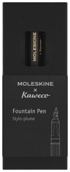 Ручка перьев. Moleskine Kaweco (KAWFOUNTPENMBK) черн M сталь нержавеющая/позолота син. черн. подар.кор. - купить недорого с доставкой в интернет-магазине
