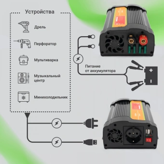 Автоинвертор Digma AI1000-12W 1000Вт - купить недорого с доставкой в интернет-магазине