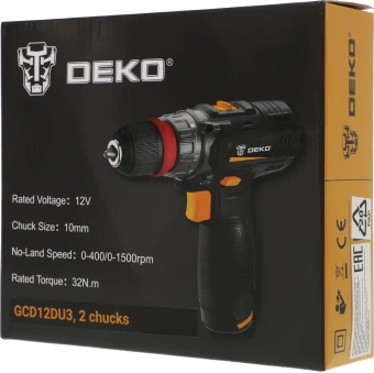 Дрель-шуруповерт Deko GCD12DU3 аккум. патрон:быстрозажимной (063-4114) - купить недорого с доставкой в интернет-магазине