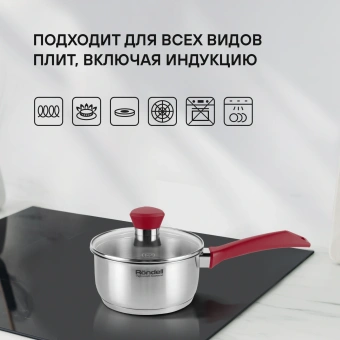 Ковш Rondell Strike RDS-812 1.3л. d=16см (с крышкой) стальной - купить недорого с доставкой в интернет-магазине