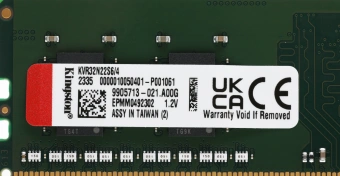 Память DDR4 4GB 3200MHz Kingston KVR32N22S6/4 Valueram RTL PC4-25600 CL22 DIMM 288-pin 1.2В single rank Ret - купить недорого с доставкой в интернет-магазине