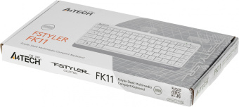 Клавиатура A4Tech FK11 белый USB slim (FK11 USB (WHITE)) кабель 1.5м - купить недорого с доставкой в интернет-магазине