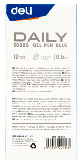 Ручка гелев. Deli Daily E6600SBlue прозрачный d=0.5мм син. черн. резин. манжета - купить недорого с доставкой в интернет-магазине