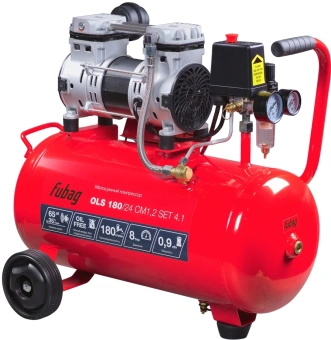 Компрессор поршневой Fubag OLS 180/24 CM1.2 Set 4.1 безмасляный 180л/мин 24л 900Вт красный/черный - купить недорого с доставкой в интернет-магазине