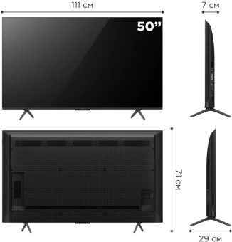 Телевизор QLED TCL 50" 50C655-CN черный 4K Ultra HD 60Hz DVB-T DVB-T2 DVB-C DVB-S DVB-S2 USB WiFi Smart TV - купить недорого с доставкой в интернет-магазине