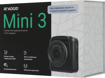 Видеорегистратор Roadgid Mini 3 GPS Wi-Fi черный 2Mpix 1080x1920 1080p 170гр. GPS JIELI5601 - купить недорого с доставкой в интернет-магазине