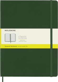 Блокнот Moleskine CLASSIC QP091K15 XLarge 190х250мм 192стр. клетка твердая обложка зеленый - купить недорого с доставкой в интернет-магазине