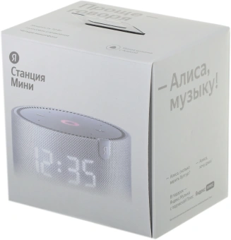 Умная колонка Yandex Станция Мини с часами Алиса серый 10W 1.0 BT 10м (YNDX-00020G) - купить недорого с доставкой в интернет-магазине