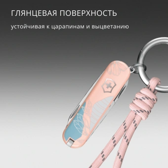 Нож перочинный Victorinox Classic SD Paris Style (0.6223.E221) 58мм 7функц. розовый подар.коробка в комплекте: шнурок - купить недорого с доставкой в интернет-магазине