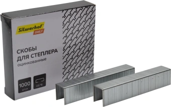 Скобы для степлера 23/15 Silwerhof Daily оцинкованные кор.карт. (упак.:1000шт.) - купить недорого с доставкой в интернет-магазине