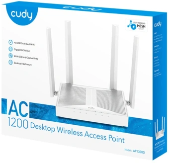 Точка доступа Cudy AP1300D AC1300 10/100/1000BASE-T белый - купить недорого с доставкой в интернет-магазине