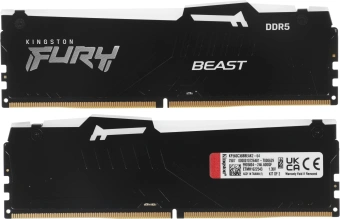 Память DDR5 2x32GB 6000MHz Kingston KF560C36BBEAK2-64 Fury Beast Black RGB RTL Gaming PC5-48000 CL36 DIMM 288-pin 1.35В kit single rank с радиатором Ret - купить недорого с доставкой в интернет-магазине