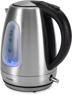 Чайник электрический Hyundai HYK-S7407 1.7л. 2200Вт серебристый матовый/черный корпус: металл - купить недорого с доставкой в интернет-магазине