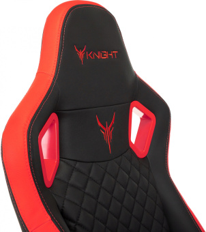 Кресло игровое Knight Titan черный/красный ромбик эко.кожа с подголов. крестов. металл - купить недорого с доставкой в интернет-магазине