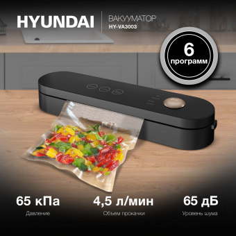 Вакуумный упаковщик Hyundai HY-VA3003 110Вт черный/серый - купить недорого с доставкой в интернет-магазине
