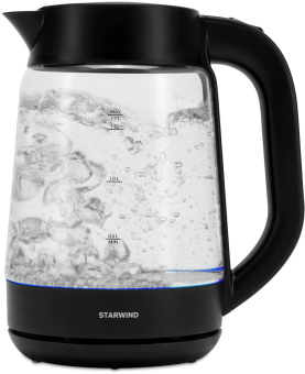 Чайник электрический Starwind SKG4030 1.7л. 2200Вт черный корпус: стекло/пластик - купить недорого с доставкой в интернет-магазине
