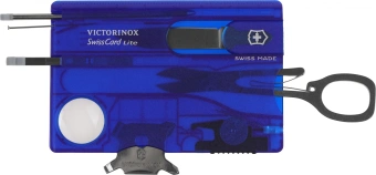 Швейцарская карта Victorinox SwissCard Lite (0.7322.T2) синий полупрозрачный коробка подарочная - купить недорого с доставкой в интернет-магазине