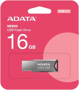 Флеш Диск A-Data 16GB UV250 AUV250-16G-RBK USB2.0 серебристый - купить недорого с доставкой в интернет-магазине