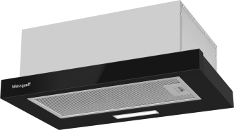 Вытяжка встраиваемая Weissgauff TEL 500 Glass черный управление: кулисные переключатели (1 мотор) - купить недорого с доставкой в интернет-магазине