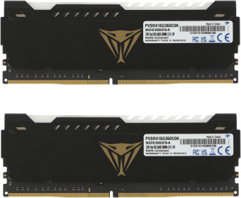 Память DDR4 2x8GB 3600MHz Patriot PVSR416G360C0K Viper Steel RGB RTL Gaming PC4-28800 CL20 DIMM 288-pin 1.35В dual rank с радиатором Ret - купить недорого с доставкой в интернет-магазине