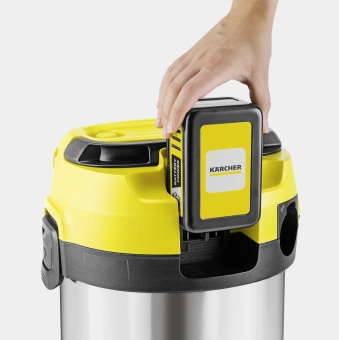 Строительный пылесос Karcher WD 3-18 S V-17/20 225Вт (уборка: сухая/влажная) желтый - купить недорого с доставкой в интернет-магазине