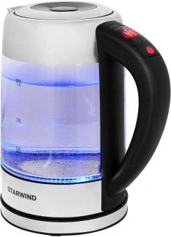 Чайник электрический Starwind SKG5213 1.7л. 2200Вт черный/серебристый корпус: стекло/металл/пластик - купить недорого с доставкой в интернет-магазине