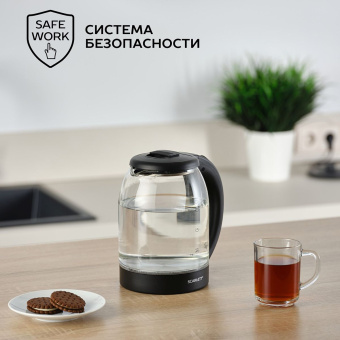 Чайник электрический Scarlett SC-EK27G90 1.7л. 1800Вт черный корпус: стекло - купить недорого с доставкой в интернет-магазине