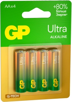 Батарея GP Ultra Alkaline 15AUA21-2CRSBC4 AA (4шт) блистер - купить недорого с доставкой в интернет-магазине