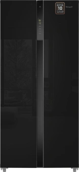 Холодильник Weissgauff WSBS 500 Inverter NoFrost 2-хкамерн. черный стекло инвертер - купить недорого с доставкой в интернет-магазине