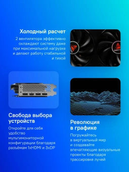 Видеокарта Biostar PCI-E 4.0 VA76S6RM81 RX7600 OC AMD Radeon RX 7600 8Gb 128bit GDDR6 2318/18000 HDMIx1 DPx3 HDCP Ret - купить недорого с доставкой в интернет-магазине