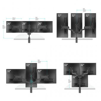 Кронштейн для мониторов Onkron G280 черный 13"-32" макс.24кг настольный поворот и наклон верт.перемещ. - купить недорого с доставкой в интернет-магазине