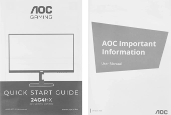 Монитор AOC 23.8" Gaming 24G4HX черный IPS LED 16:9 HDMI M/M матовая HAS Piv 300cd 178гр/178гр 1920x1080 200Hz DP FHD 2.49кг - купить недорого с доставкой в интернет-магазине