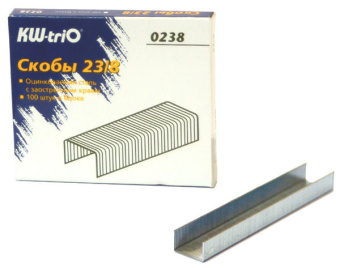 Скобы для степлера 23/8 Kw-Trio 0238 оцинкованные кор.карт. (упак.:1000шт.) - купить недорого с доставкой в интернет-магазине