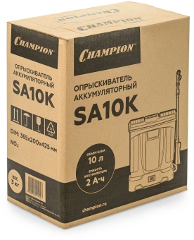 Опрыскиватель Champion SA10K аккум. ранц. 10л серый/желтый - купить недорого с доставкой в интернет-магазине