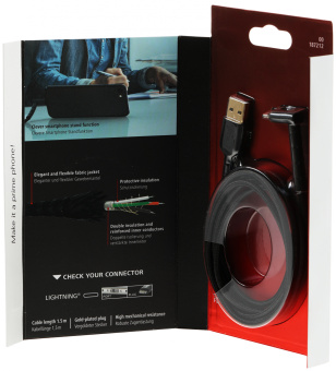 Кабель Hama 00187212 USB (m)-Lightning (m) 1.5м черный - купить недорого с доставкой в интернет-магазине