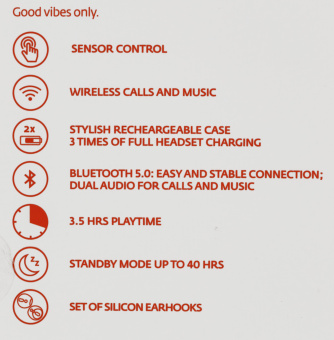 Гарнитура вкладыши uBear Vibe белый беспроводные bluetooth в ушной раковине (TW03WH01-BD) - купить недорого с доставкой в интернет-магазине