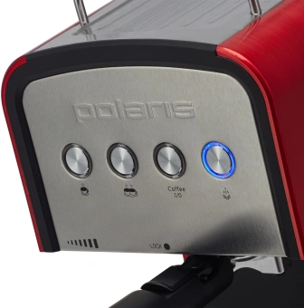 Кофеварка рожковая Polaris PCM 1516E Adore Crema 850Вт красный - купить недорого с доставкой в интернет-магазине