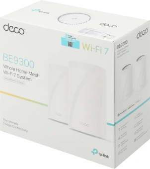 Бесшовный Mesh роутер TP-Link Deco BE65 Pro (DECO BE65 PRO(2-PACK)) BE9300 100/1000/2500/5000BASE-T белый (упак.:2шт) - купить недорого с доставкой в интернет-магазине