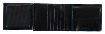 Кошелек мужской Piquadro Blue Square PU1240B2R/N черный натур.кожа - купить недорого с доставкой в интернет-магазине