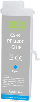 Картридж струйный Cactus CS-R-PFI320C-CHIP PFI-320C голубой (260мл) для Canon imagePrograff TM-200/200MFP/205/300/300MFP/305/250/255/350/355 с чипом - купить недорого с доставкой в интернет-магазине