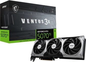 Видеокарта MSI PCI-E 5.0 RTX 5070TI 16G VENTUS 3X NVIDIA GeForce RTX 5070TI 16Gb 256bit GDDR7 2452/28000 HDMIx1 DPx3 HDCP Ret - купить недорого с доставкой в интернет-магазине