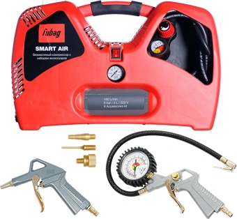 Компрессор поршневой Fubag Smart Air безмасляный 180л/мин 2л 1100Вт красный/черный - купить недорого с доставкой в интернет-магазине