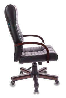 Кресло руководителя Бюрократ KB-10WALNUT черный экокожа крестов. металл/дерево - купить недорого с доставкой в интернет-магазине