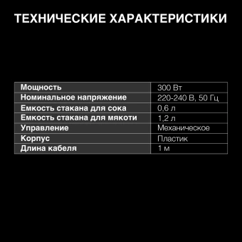 Соковыжималка шнековая Hyundai HY-JS6534 300Вт рез.сок.:1200мл. светло-синий - купить недорого с доставкой в интернет-магазине