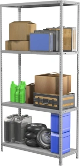 Стеллаж Практик MS Standart 200KD/100x40/4 пол.:4 разборная 2000x1000x400мм серый (S24099244402) - купить недорого с доставкой в интернет-магазине