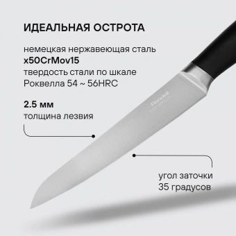 Набор ножей кухон. Rondell Urban Ultimate RD-1130 компл.:6предм. с подставкой черный/красный подар.коробка - купить недорого с доставкой в интернет-магазине