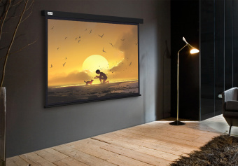 Экран Cactus 150x150см Wallscreen CS-PSW-150X150-BK 1:1 настенно-потолочный рулонный черный - купить недорого с доставкой в интернет-магазине