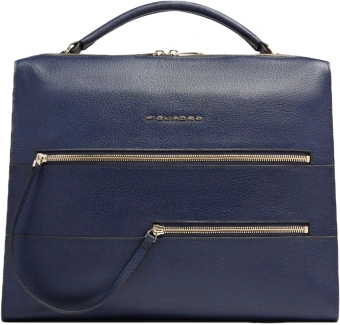 Деловая сумка женская Piquadro Patricia CA6774W140/BLU с отделением для ноутбука 14" темно-синяя натур.кожа - купить недорого с доставкой в интернет-магазине