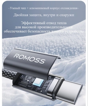 Кабель Romoss CB3038 1746960 ver2.0 USB (m)-USB Type-C (m) 1.2м черный - купить недорого с доставкой в интернет-магазине